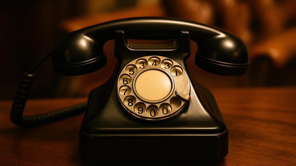 Винтажный дисковый телефон