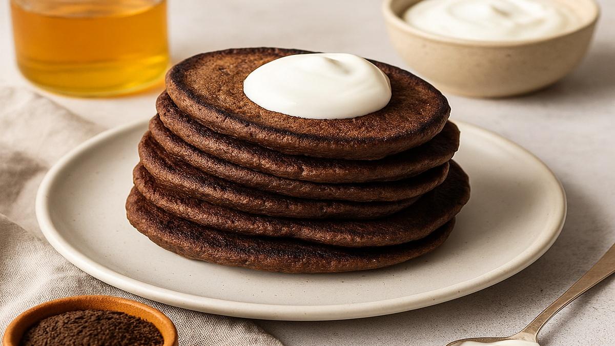 Яичные оладьи с черёмуховой мукой Яичные оладьи с черёмуховой мукой