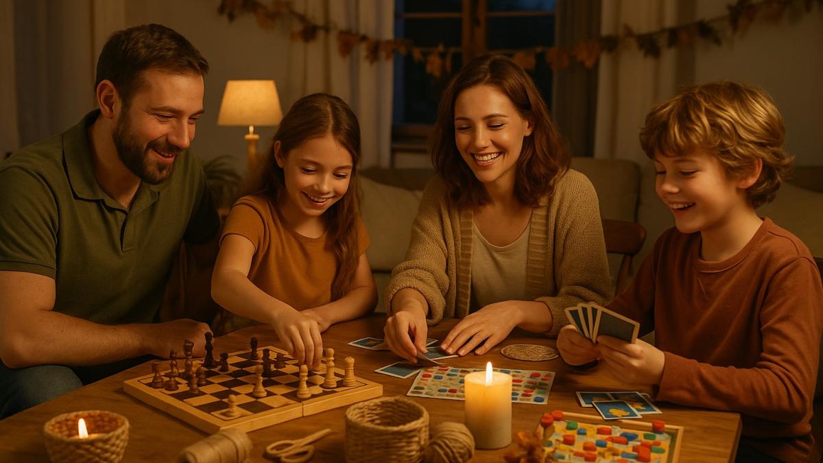 Семейный вечер за настольными играми Семейный вечер за настольными играми