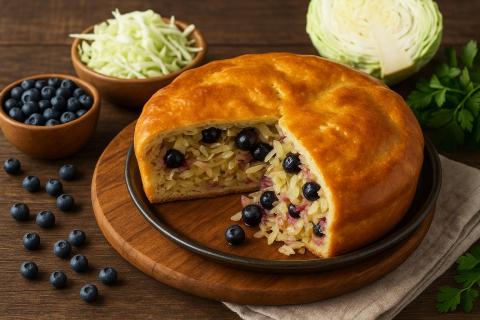 Пирог с капустой и черникой: старинный рецепт северной русской кухни