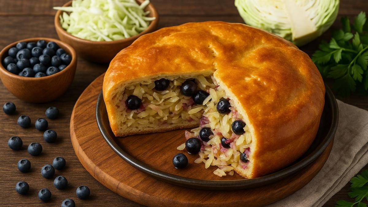 Пирог с капустой и черникой Пирог с капустой и черникой