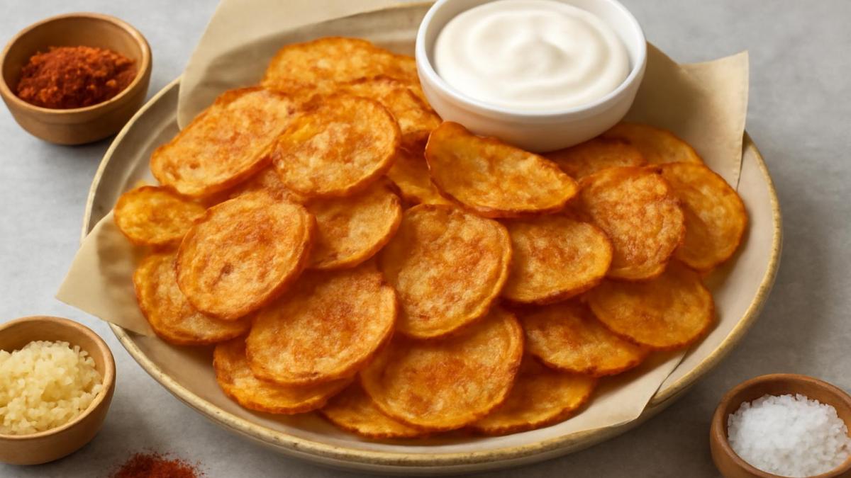 Чипсы из картофеля с чесноком и паприкой