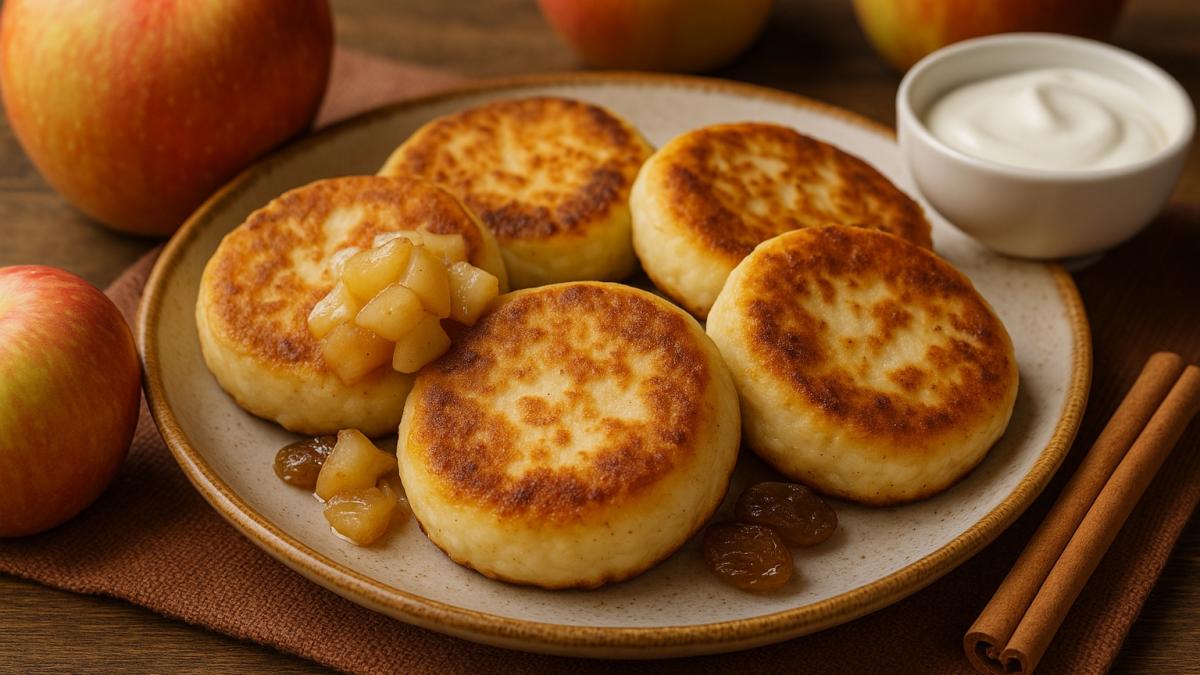 Сырники с яблоками и корицей Сырники с яблоками и корицей