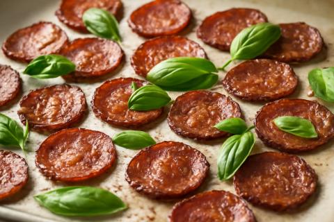 Гастрономы рекомендуют: чипсы из мясных рулетов с базиликом — сытный и полезный перекус