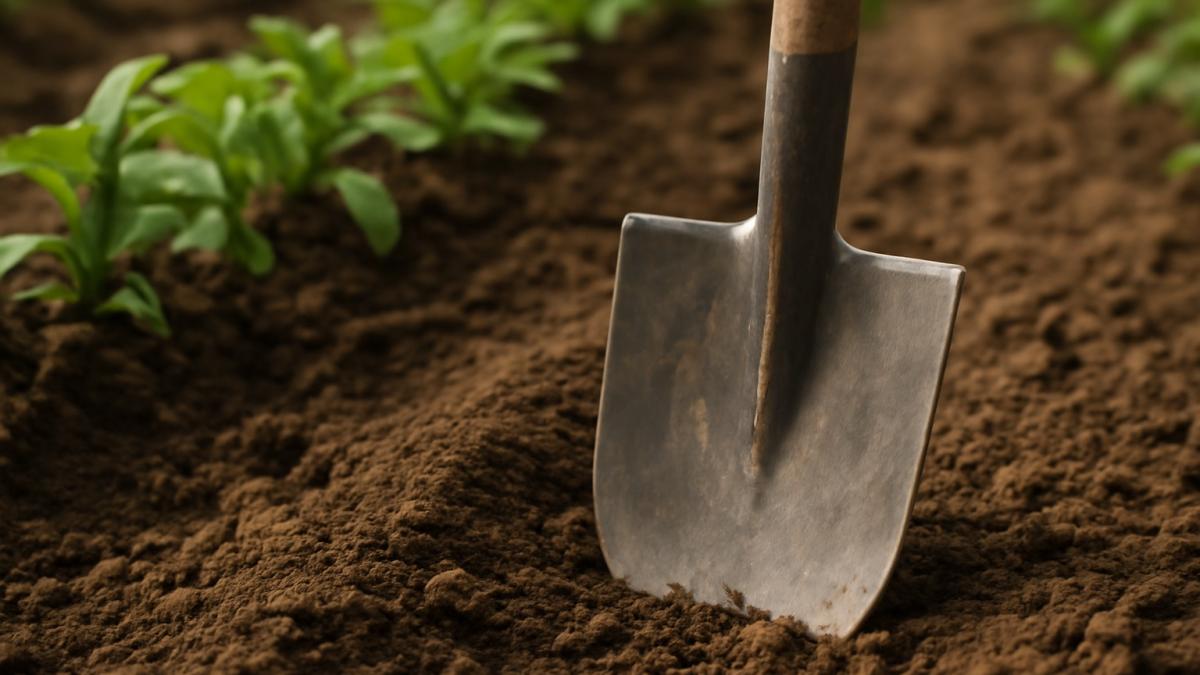 Лопата в почве