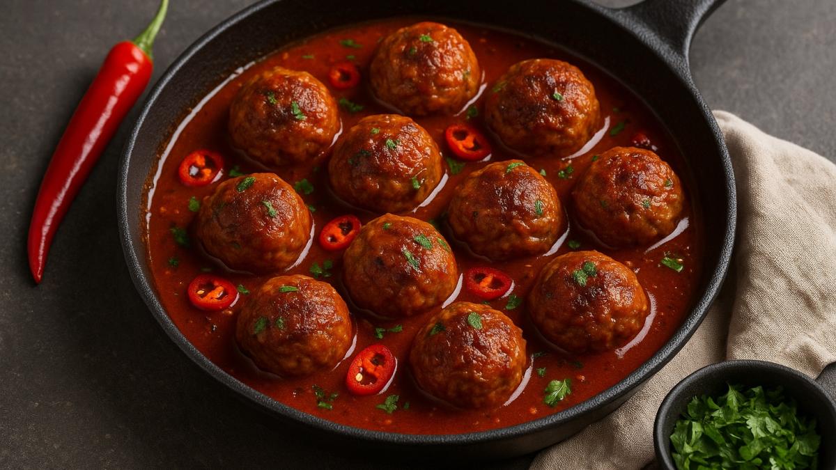 Мясные шарики в соусе с перцем чили Мясные шарики в соусе с перцем чили