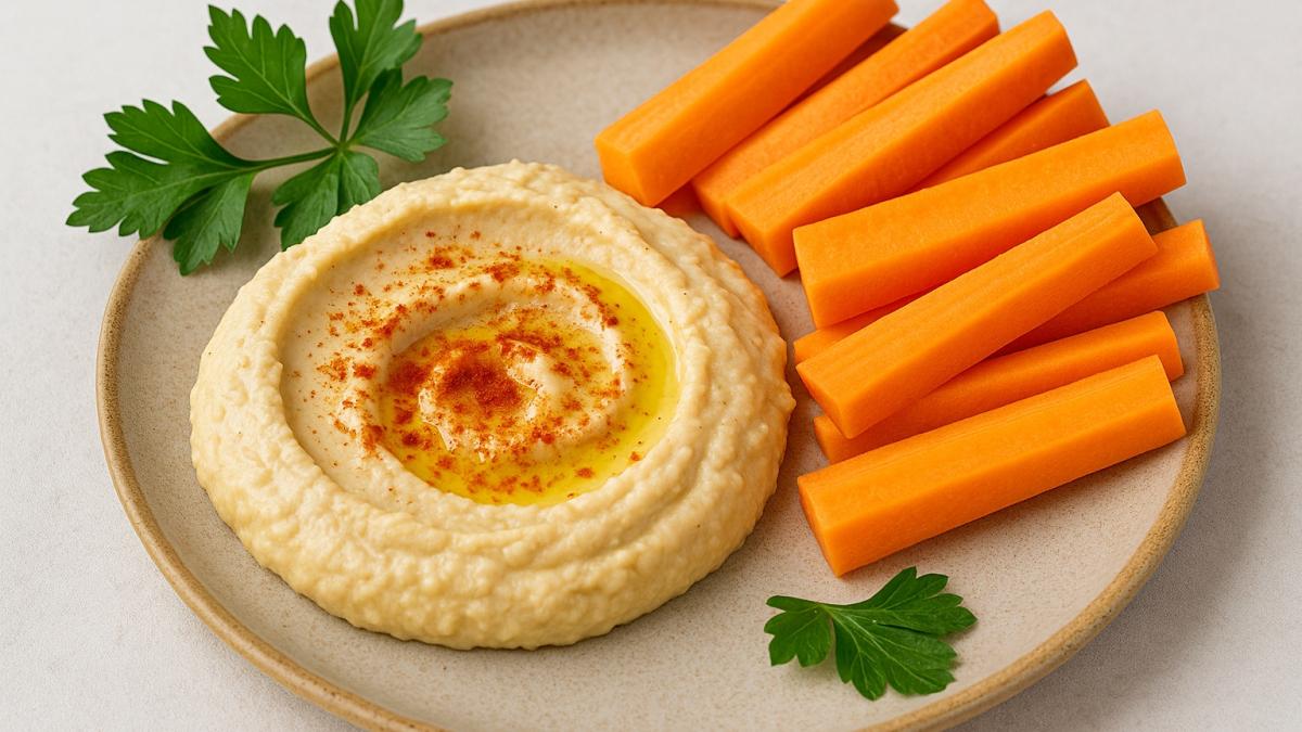 Хумус с морковными палочками