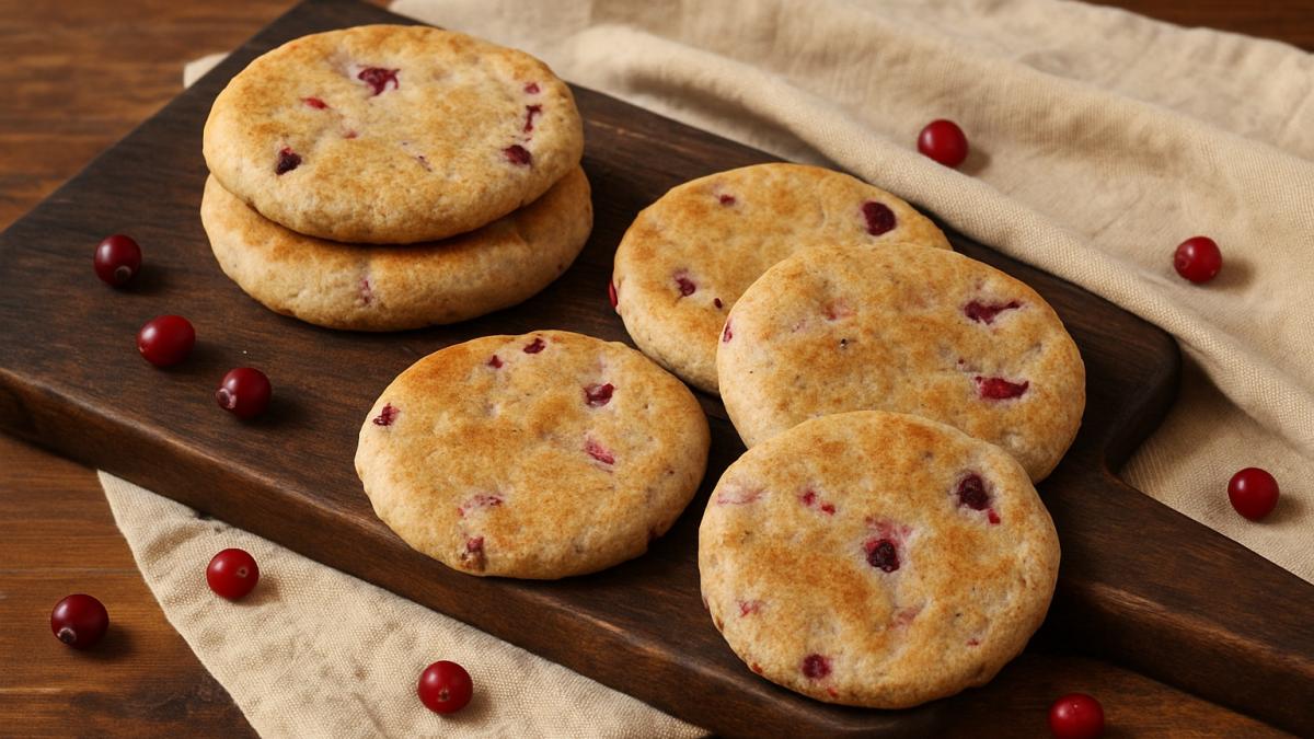 Лепёшки из ячменной муки с брусникой Лепёшки из ячменной муки с брусникой