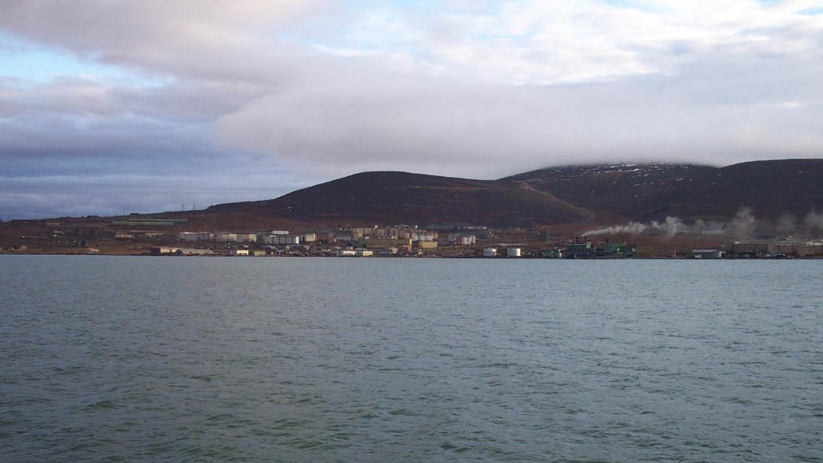 Pevek from sea Pevek from sea