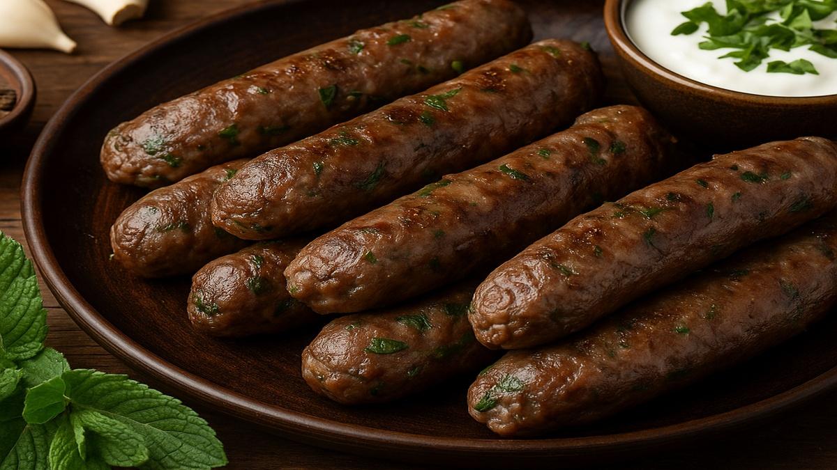 Домашние колбаски из оленины с мятой