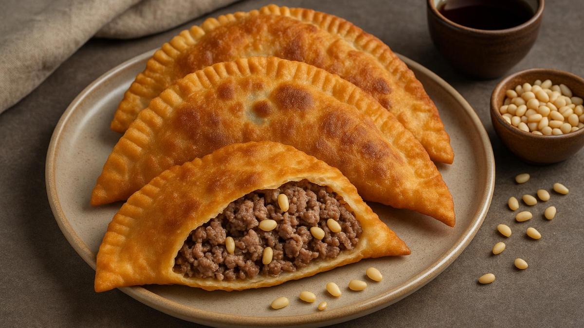 Чебуреки с говядиной и кедровыми орешками