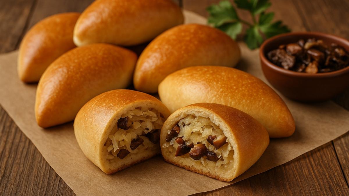 Пирожки с квашеной капустой и лесными грибами