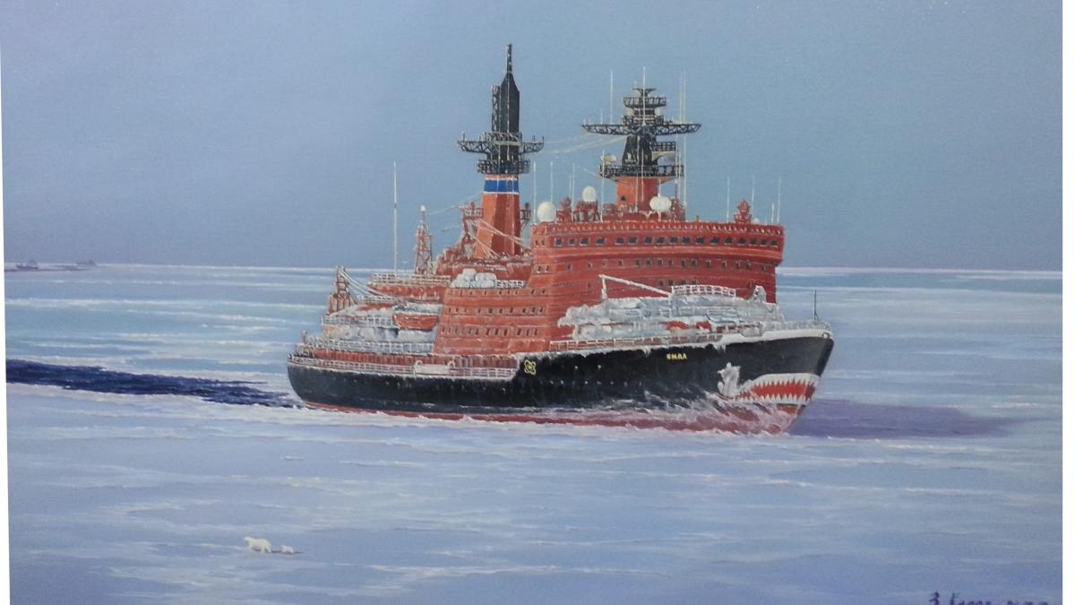 Ледокол Ямал. Караван. 80х120 холст, масло 2014 г. В. Косов Ледокол Ямал. Караван. 80х120 холст, масло 2014 г. В. Косов
