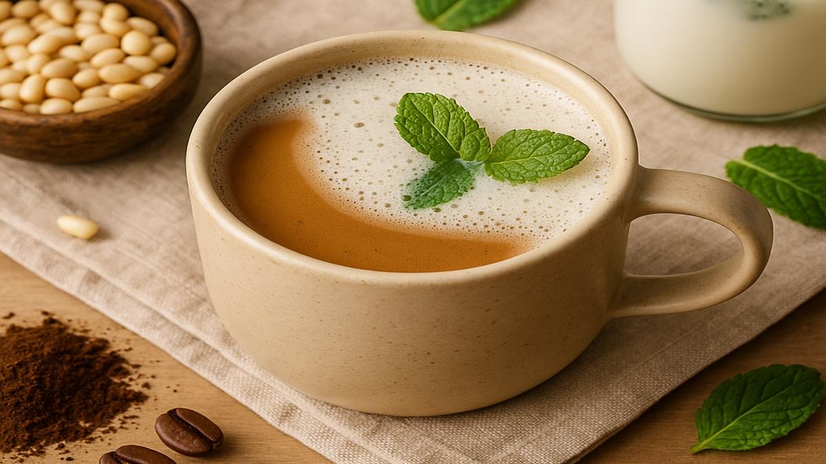 Кофе с кедровым молоком и мятой