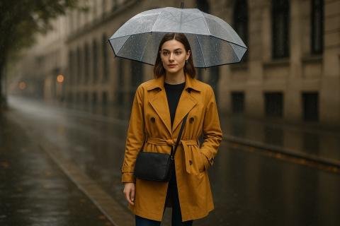 Byrdie рекомендовал плащи, сапоги и аксессуары для мокрой погоды