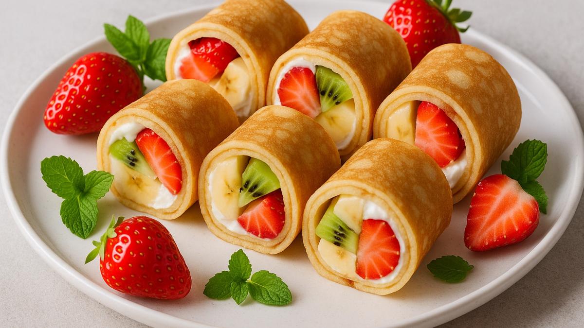 Блинные роллы с фруктами