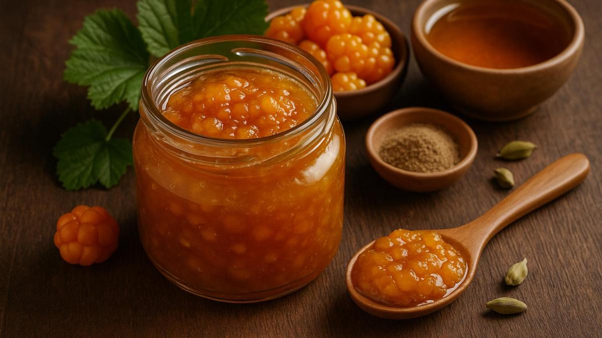 Варенье из морошки с мёдом и кардамоном