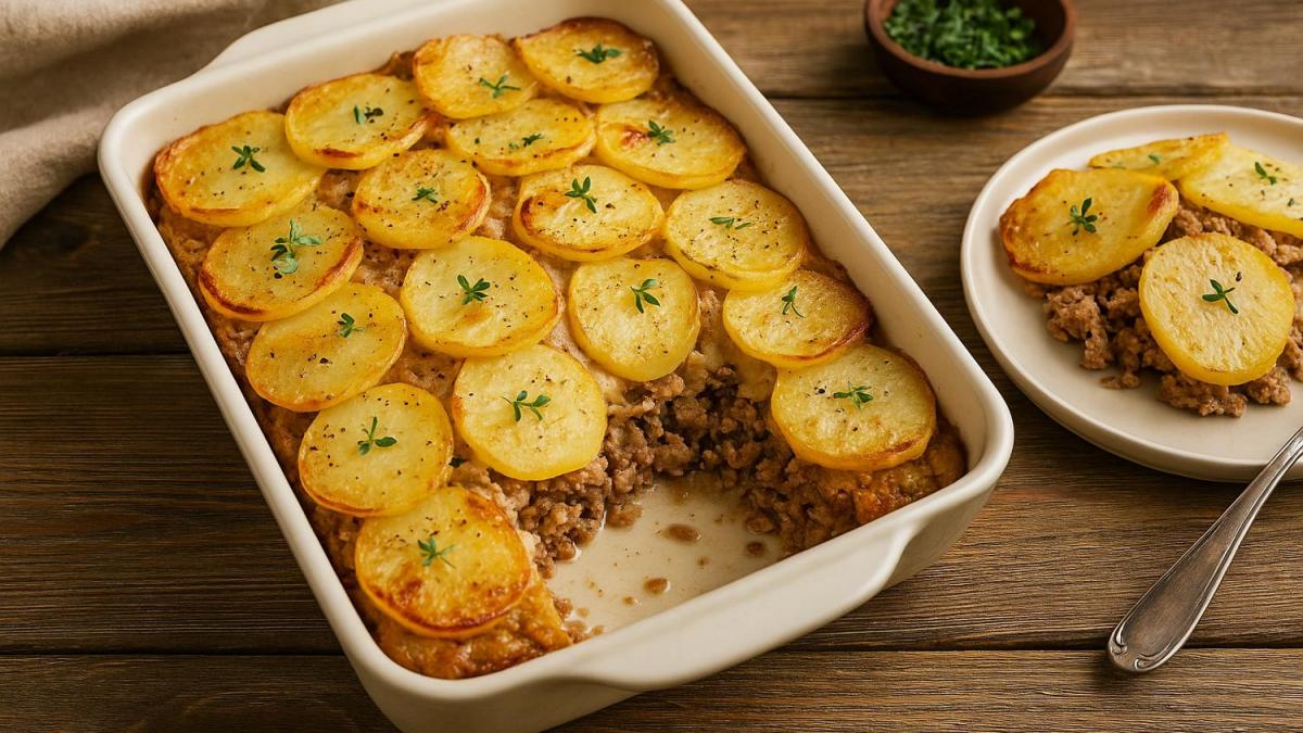 Запеканка с картофелем и рубленой бараниной