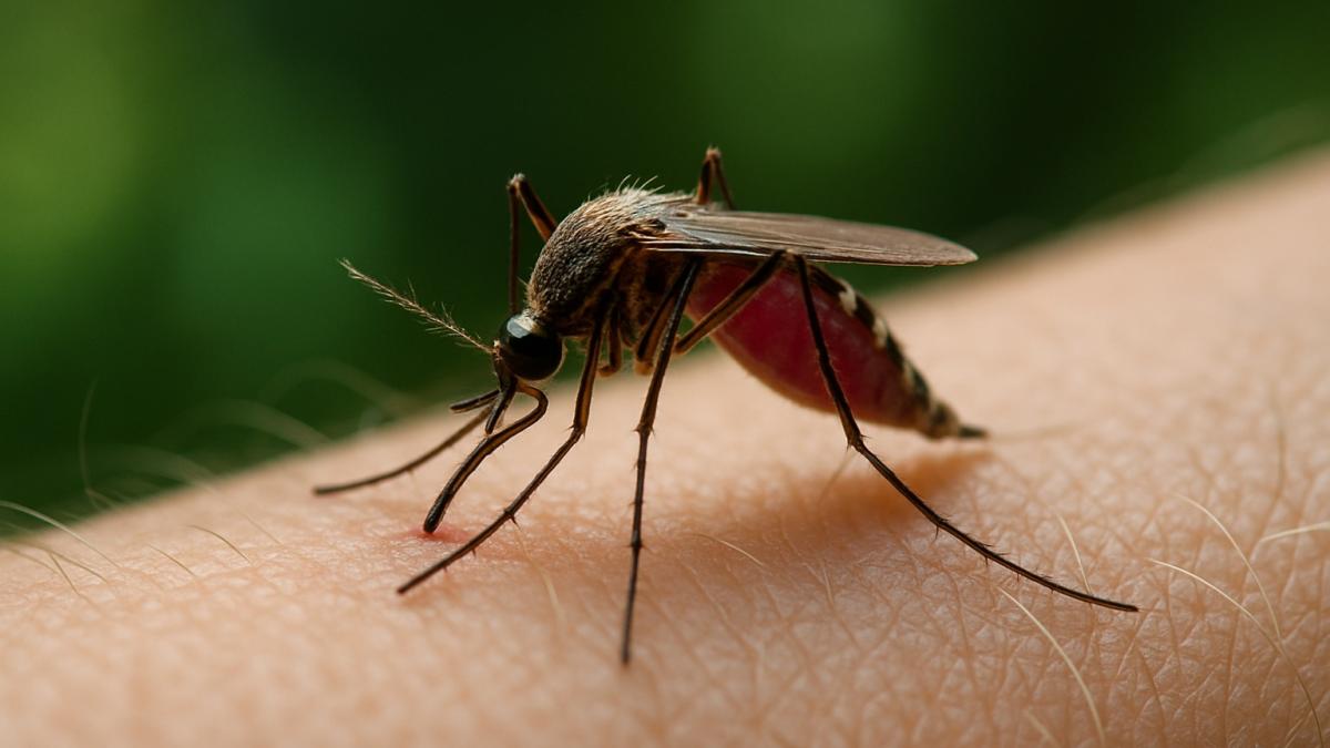 Укус комара крупным планом