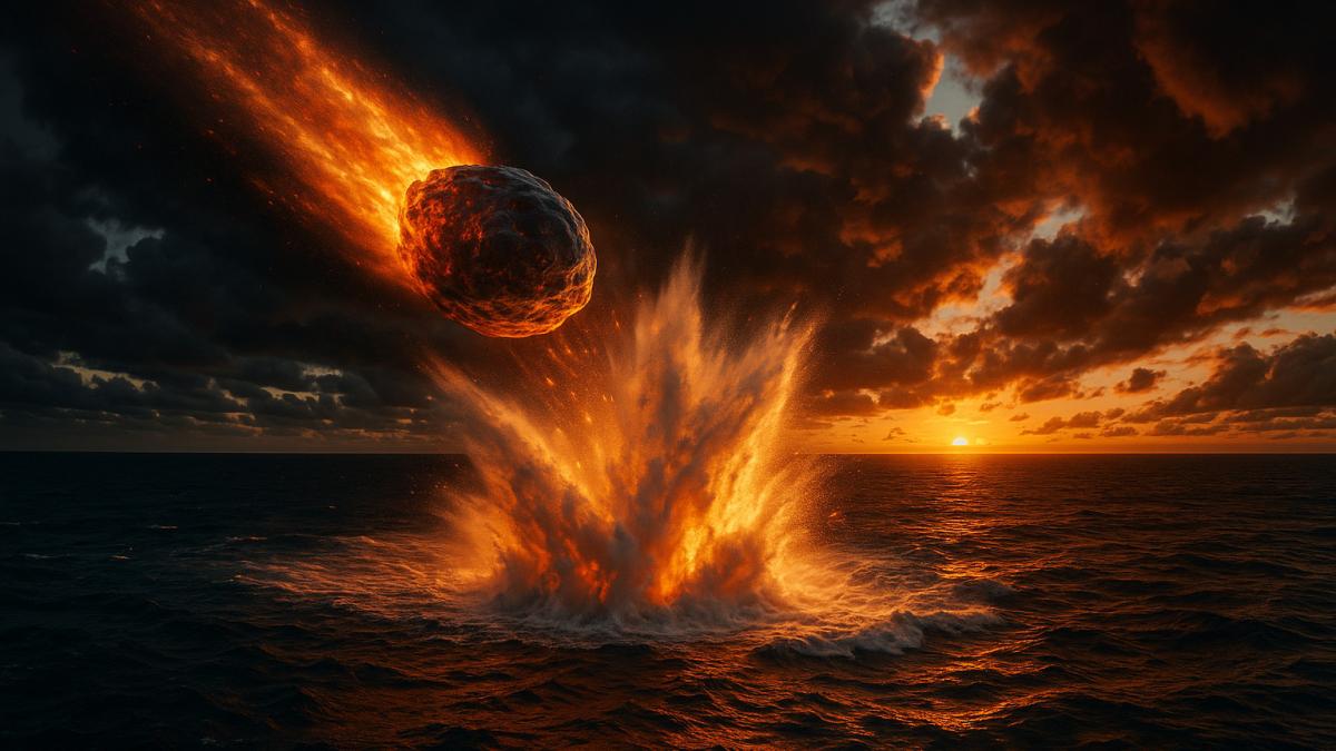 Столкновение астероида с океаном