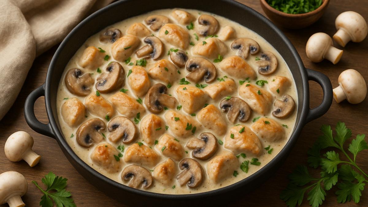 Курица в сливочном соусе с грибами Курица в сливочном соусе с грибами