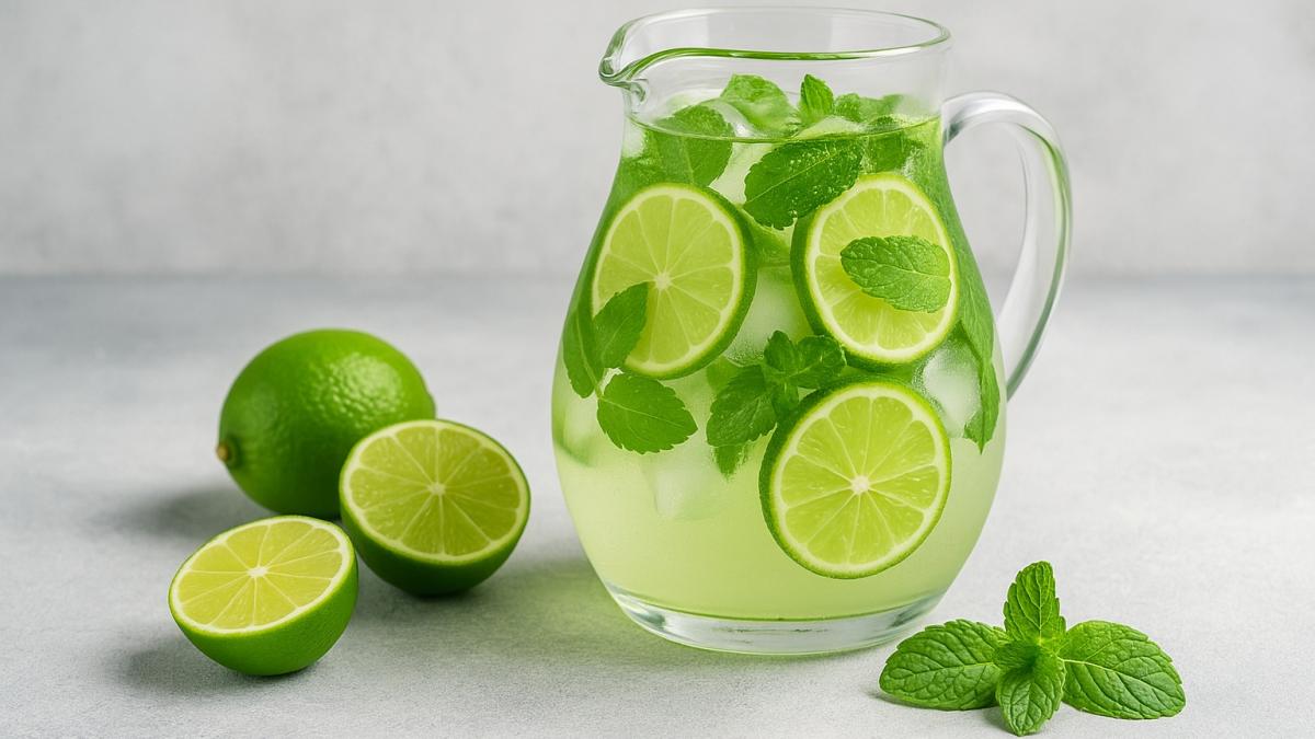 Лимонад с лаймом и мятой без сахара