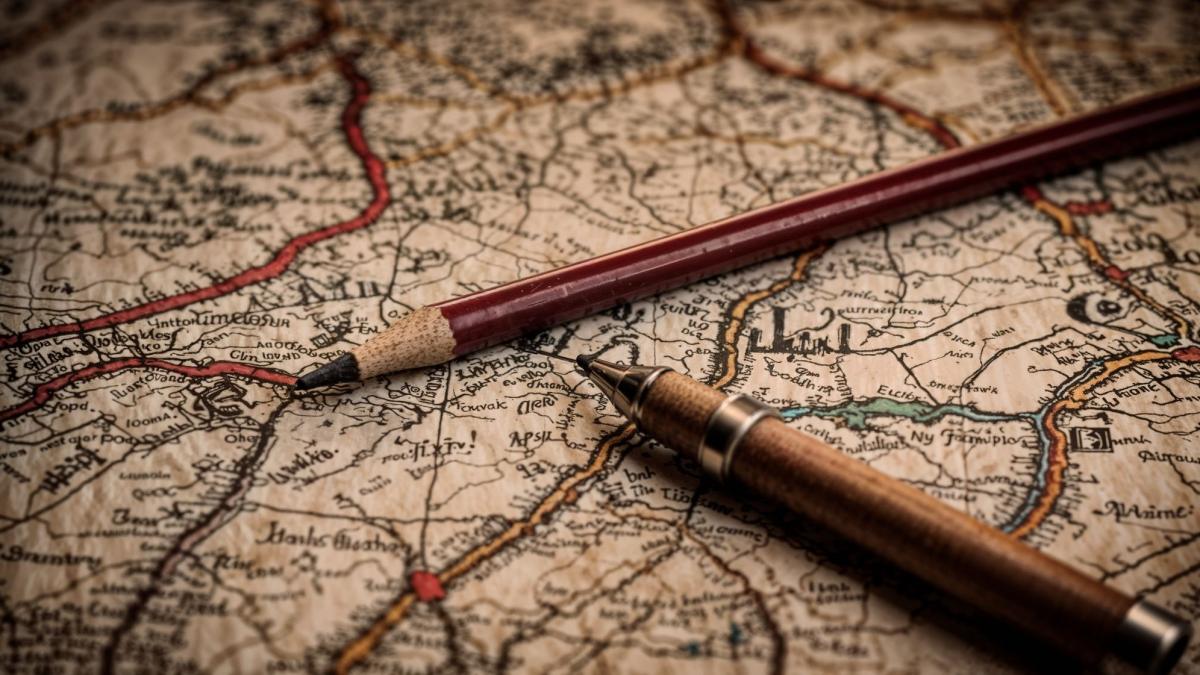 карандаш и карта