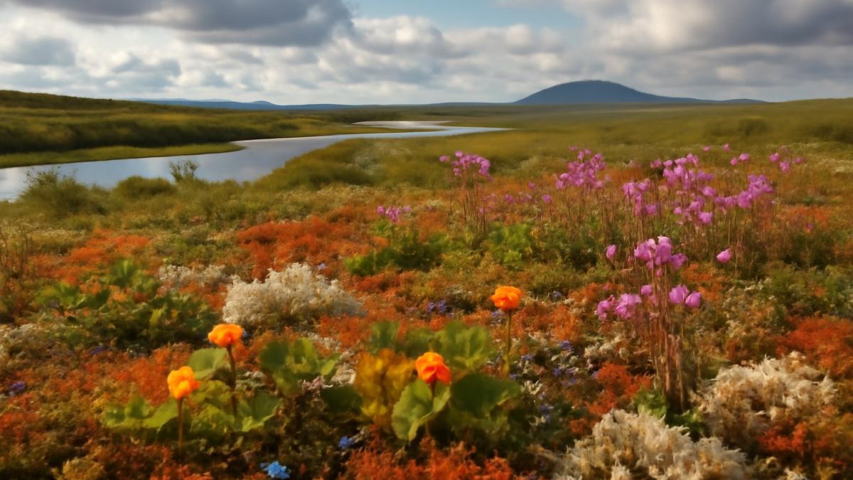 Тундра под облачным небом