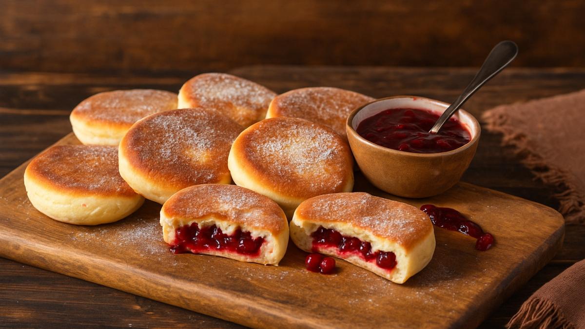 Лепёшки с брусничным вареньем Лепёшки с брусничным вареньем