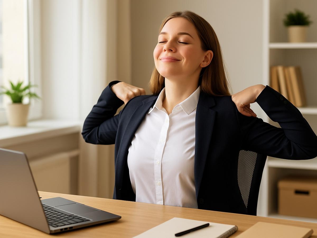 Упражнение для снятия напряжения в плечах на рабочем месте