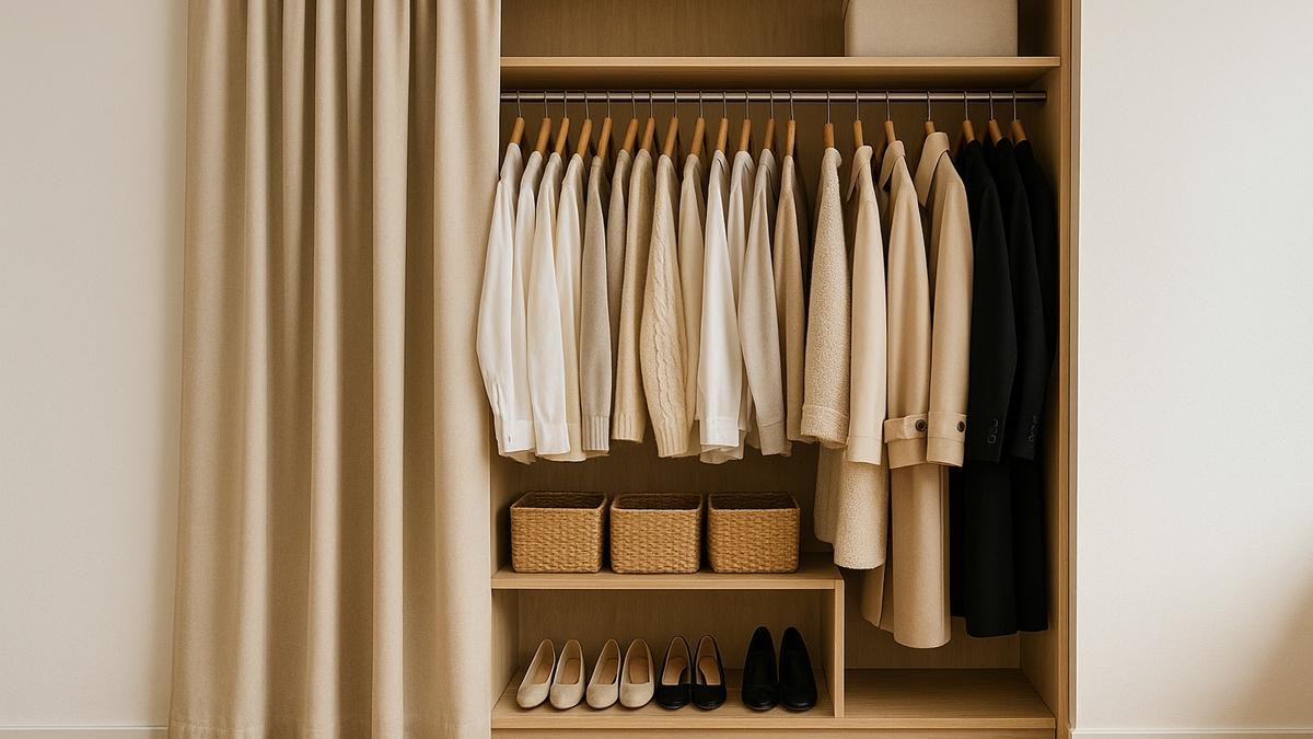 Гардероб со шторой