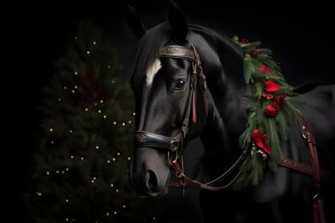 Крупный план красиво украшенной лошади