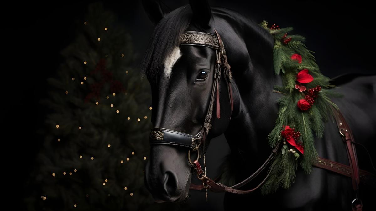 Крупный план красиво украшенной лошади