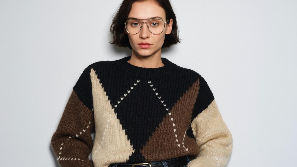 Женщина в очках и свитере