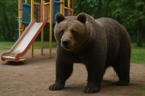 В Печенгском округе медвежонок вышел на федеральную трассу «Кола» — жителей просят сообщать в полицию