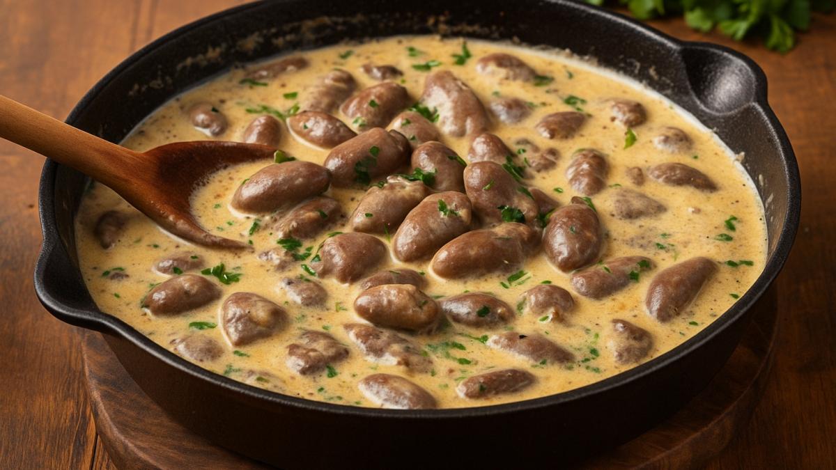 Сердечки куриные в сливочном соусе Сердечки куриные в сливочном соусе