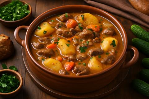 Жаркое из говяжьих почек с картофелем