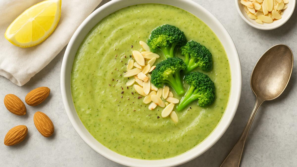 Крем-суп из брокколи и миндаля