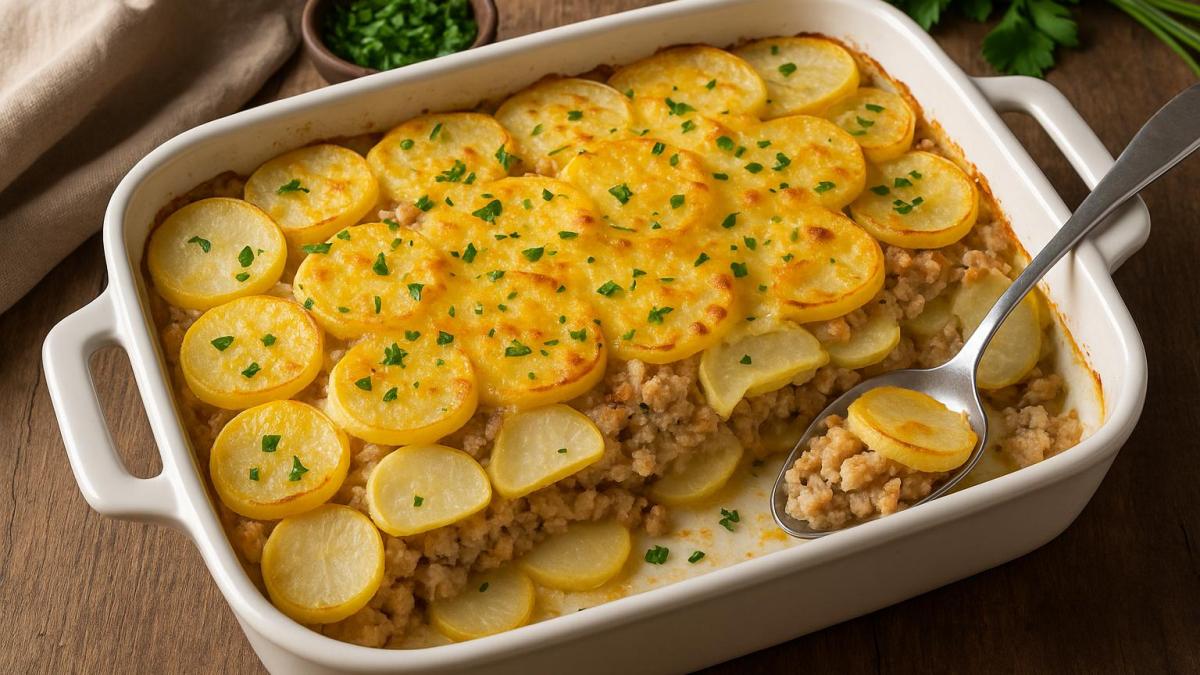Запеканка с репой и фаршем