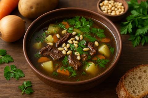 Как приготовить бульон из сушёных грибов с кедровыми орехами — пошаговый рецепт