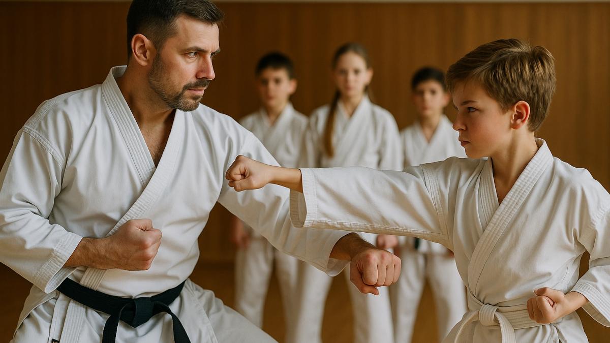 Тренировка каратэ для детей