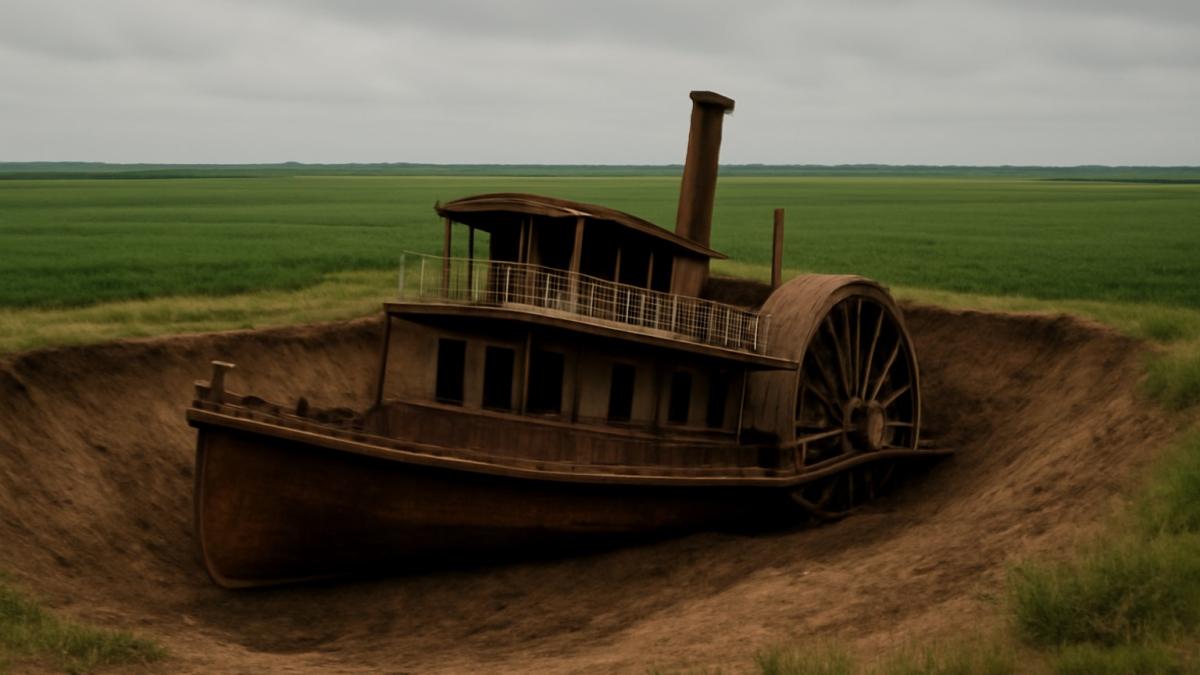 корабль в песке корабль в песке