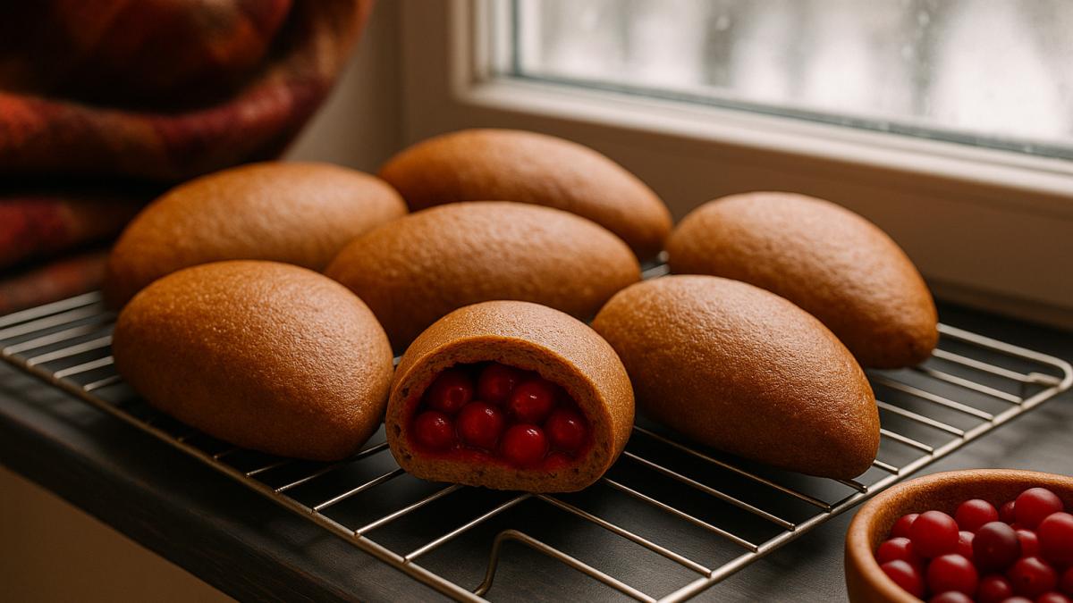 Пирожки с брусникой и ржаным тестом