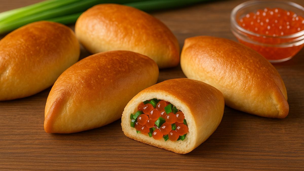 Пирожки с икрой и луком Пирожки с икрой и луком