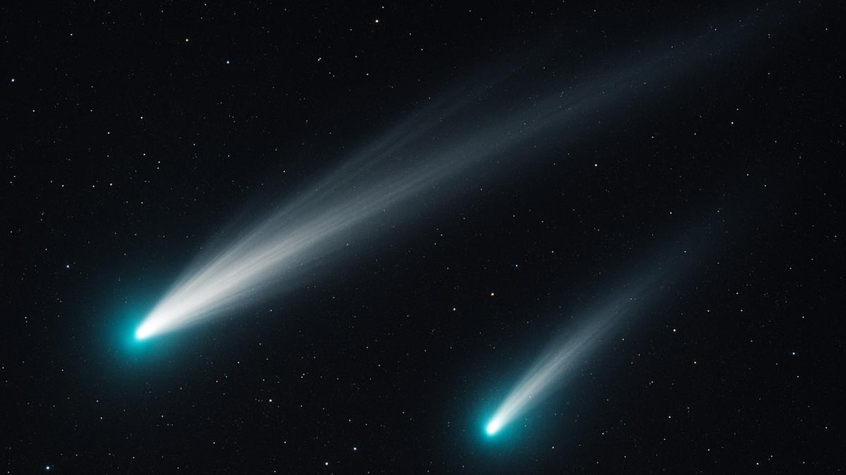 Две яркие кометы на звёздном небе