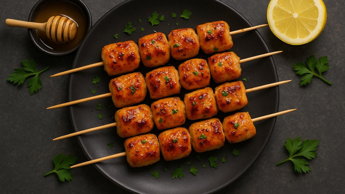 Шашлычки из курицы с медовой глазурью Шашлычки из курицы с медовой глазурью