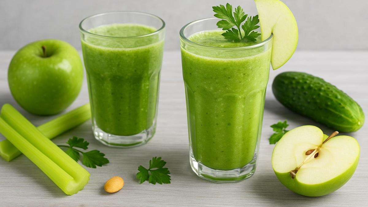 Зелёный коктейль с сельдереем и яблоком Зелёный коктейль с сельдереем и яблоком