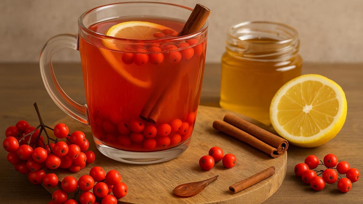 Компот из рябины с медовым сиропом