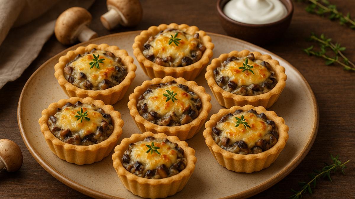 Тарталетки с грибами и сметаной Тарталетки с грибами и сметаной