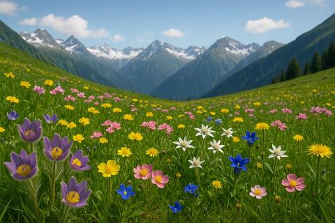 Особенности альпийских лугов и редких горных растений